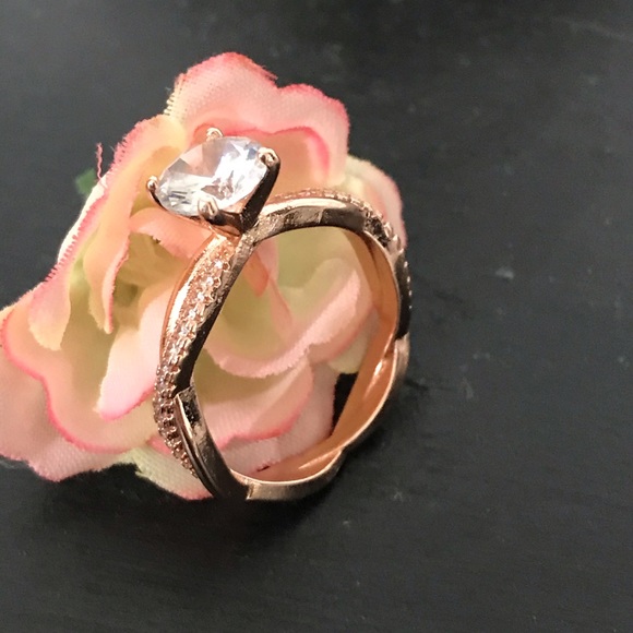 Rose Gold over Sterling Solitaire - Picture 2 of 7